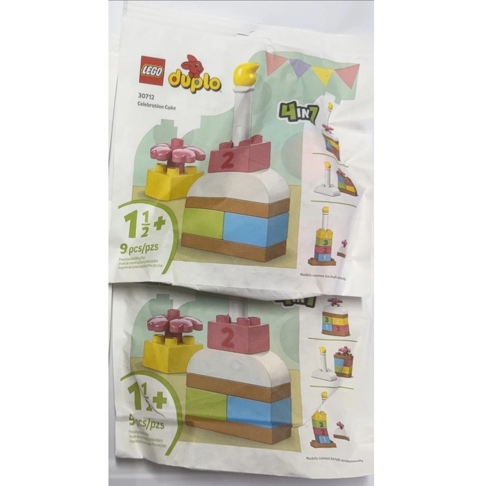 LEGO Set of 2 Duplo Celebration Cake 30712 Polybag 4-in-1 New Sealed